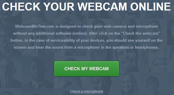 Нажав на "Check my webcam" вы получите возможность просмотреть изображение с вашей веб-камеры