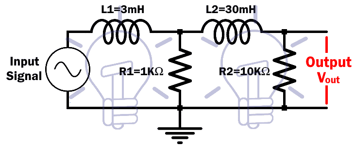 RL 2nd Order Low Pass Filter Example Circuit