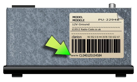 Nissan Radio Code Serial Number Examples